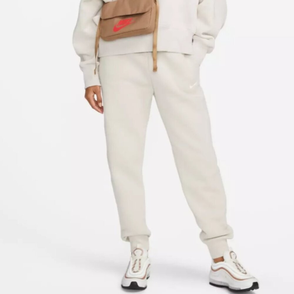 NIKE Sportswear Phoenix Fleece Joggers Cream Size Small